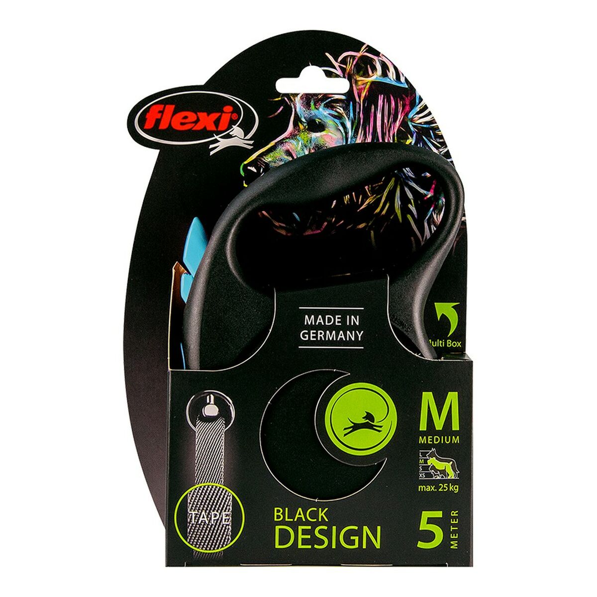 Guinzaglio per Cani Flexi BLACK DESIGN 5 m Blu Taglia M