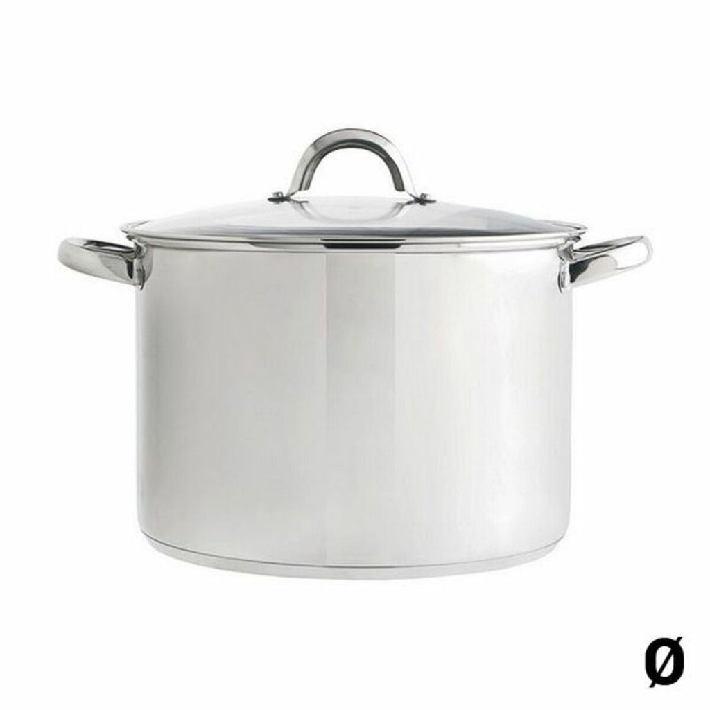 Pentola con coperchio in vetro Quid in metallo e acciaio