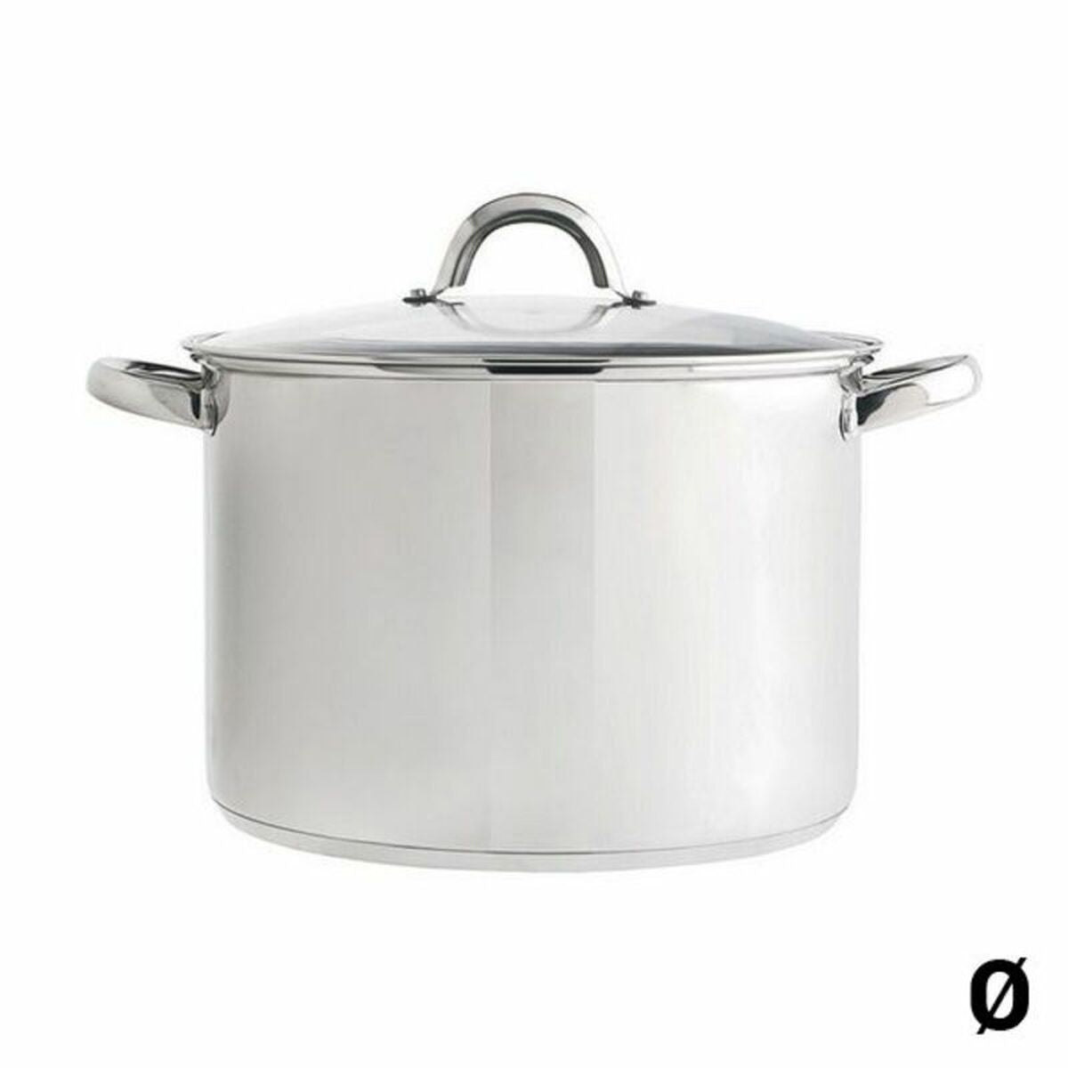 Pentola con coperchio in vetro Quid in metallo e acciaio