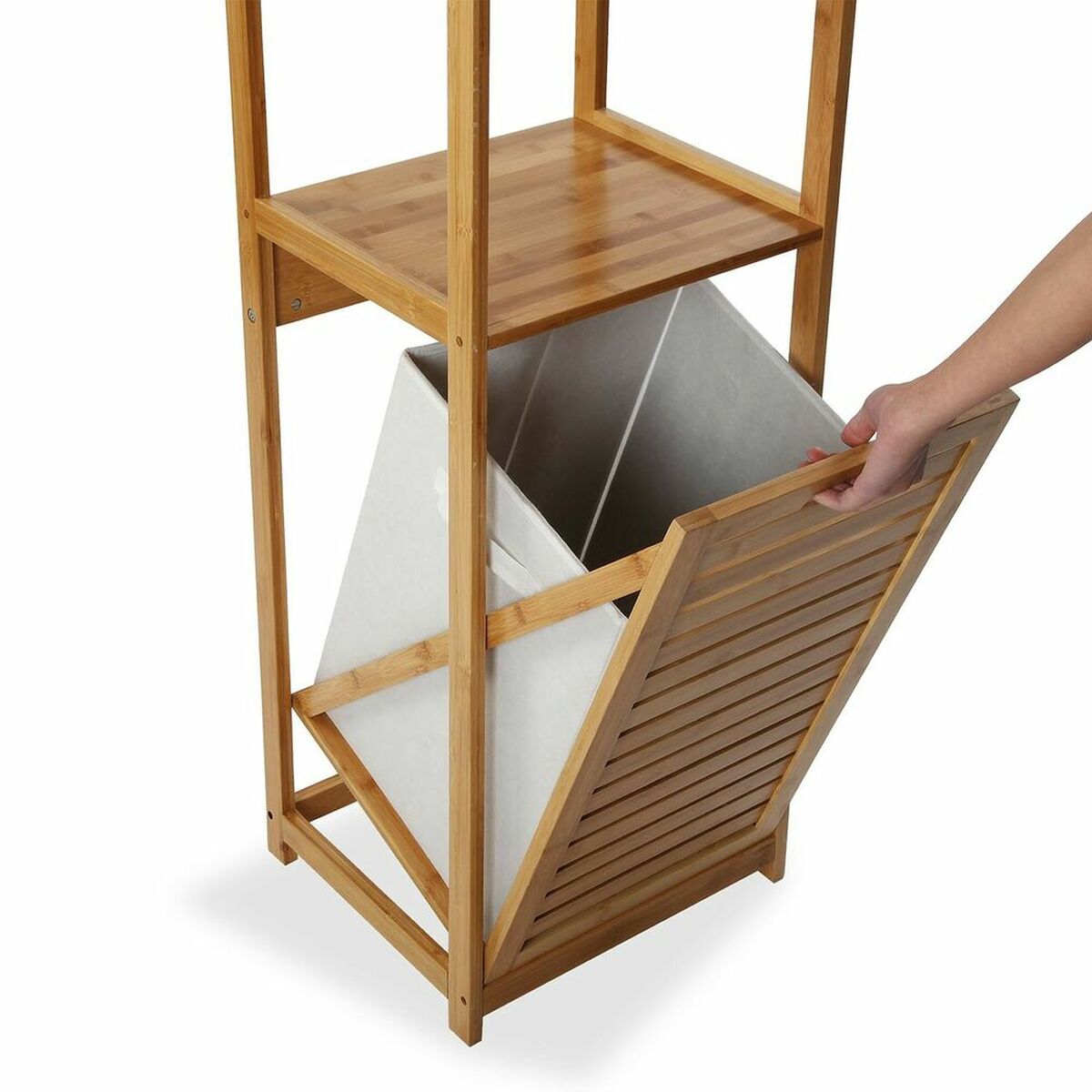 Scaffale da Bagno Versa Tessuto Bambù Legno MDF (33 x 130 x 37,5 cm)