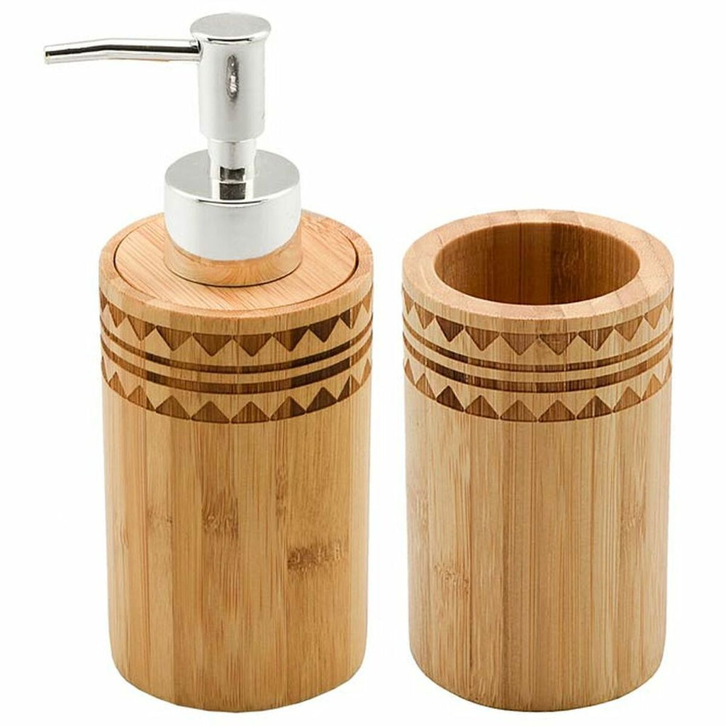 Set da Bagno DKD Home Decor Naturale Bambù 6,8 x 7,5 x 18 cm