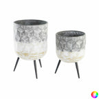 Set di Fioriere DKD Home Decor 24 x 24 x 39 cm in Metallo (2 Unità)