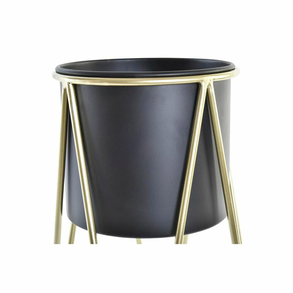 Set di vasi DKD Home Decor Nero Oro Metallo Moderno (26 x 26 x 70 cm)