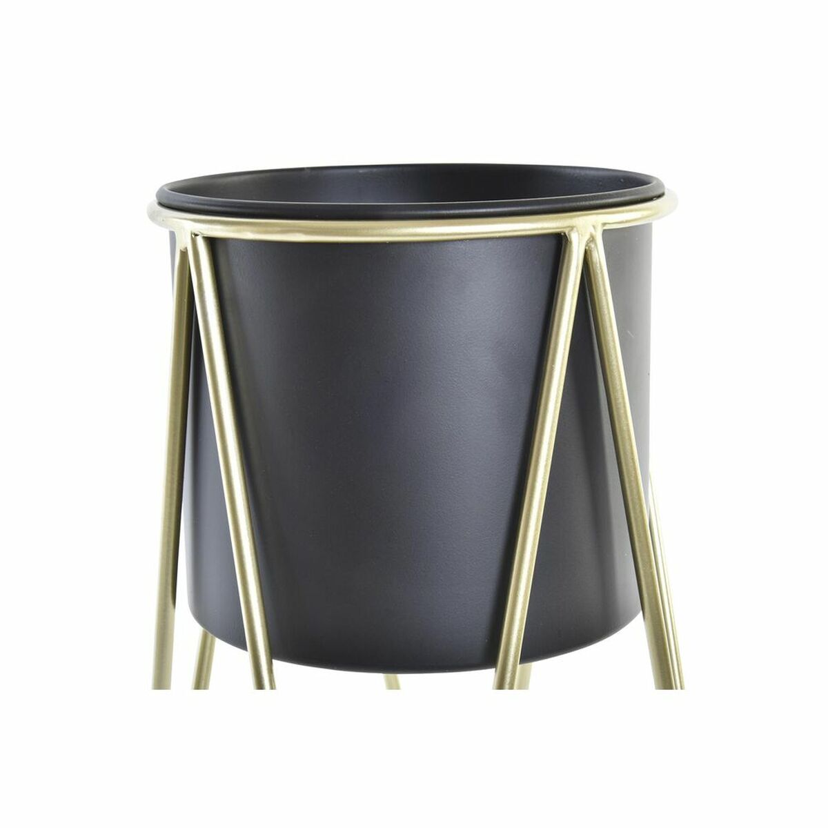 Set di vasi DKD Home Decor Nero Oro Metallo Moderno (26 x 26 x 70 cm)