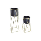 Set di vasi DKD Home Decor Nero Oro Metallo Moderno (26 x 26 x 70 cm)