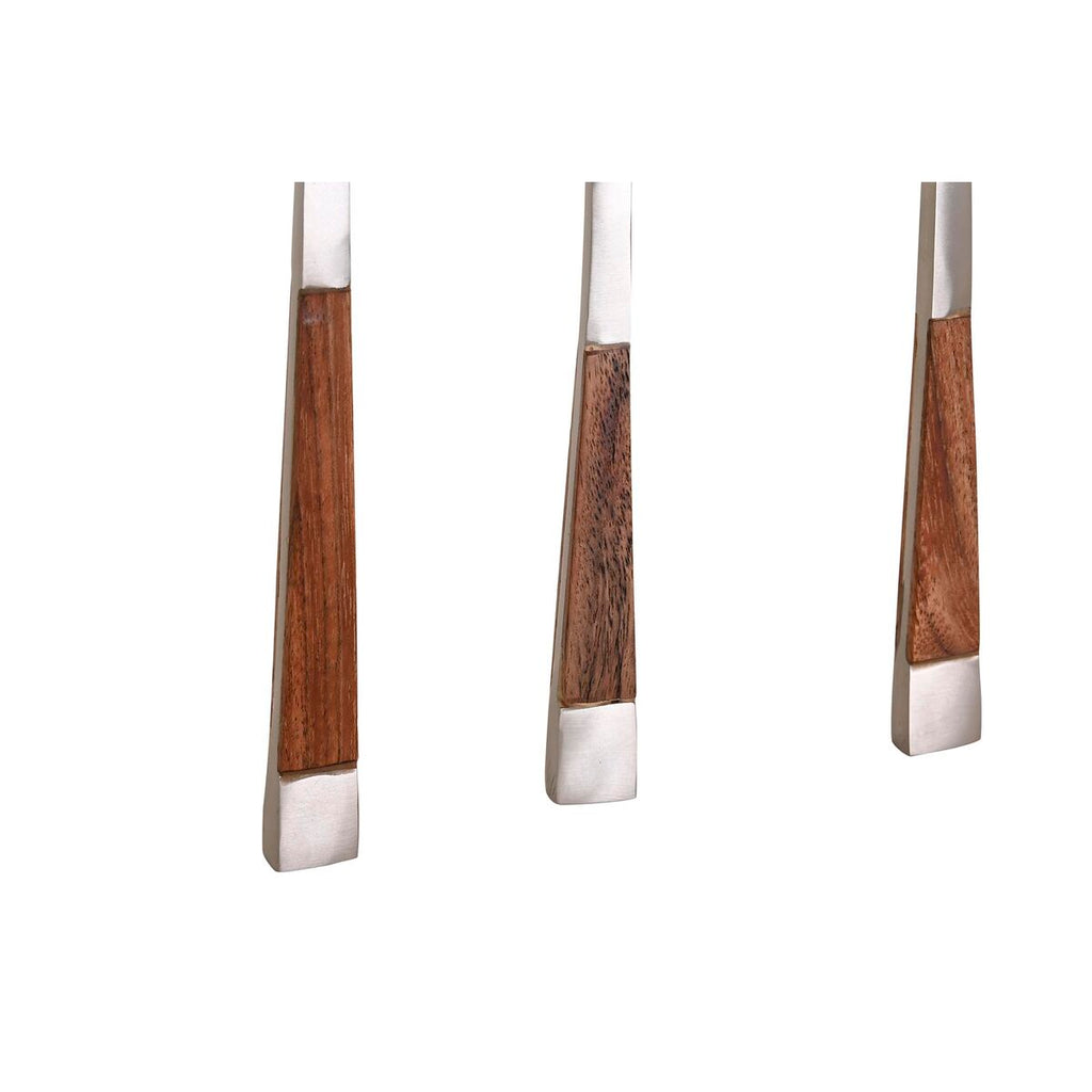 Cutlery DKD Home Decor Natural Silver Stainless steel Acacia (4,5 x 2