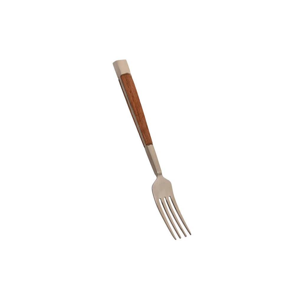 Cutlery DKD Home Decor Natural Silver Stainless steel Acacia (4,5 x 2