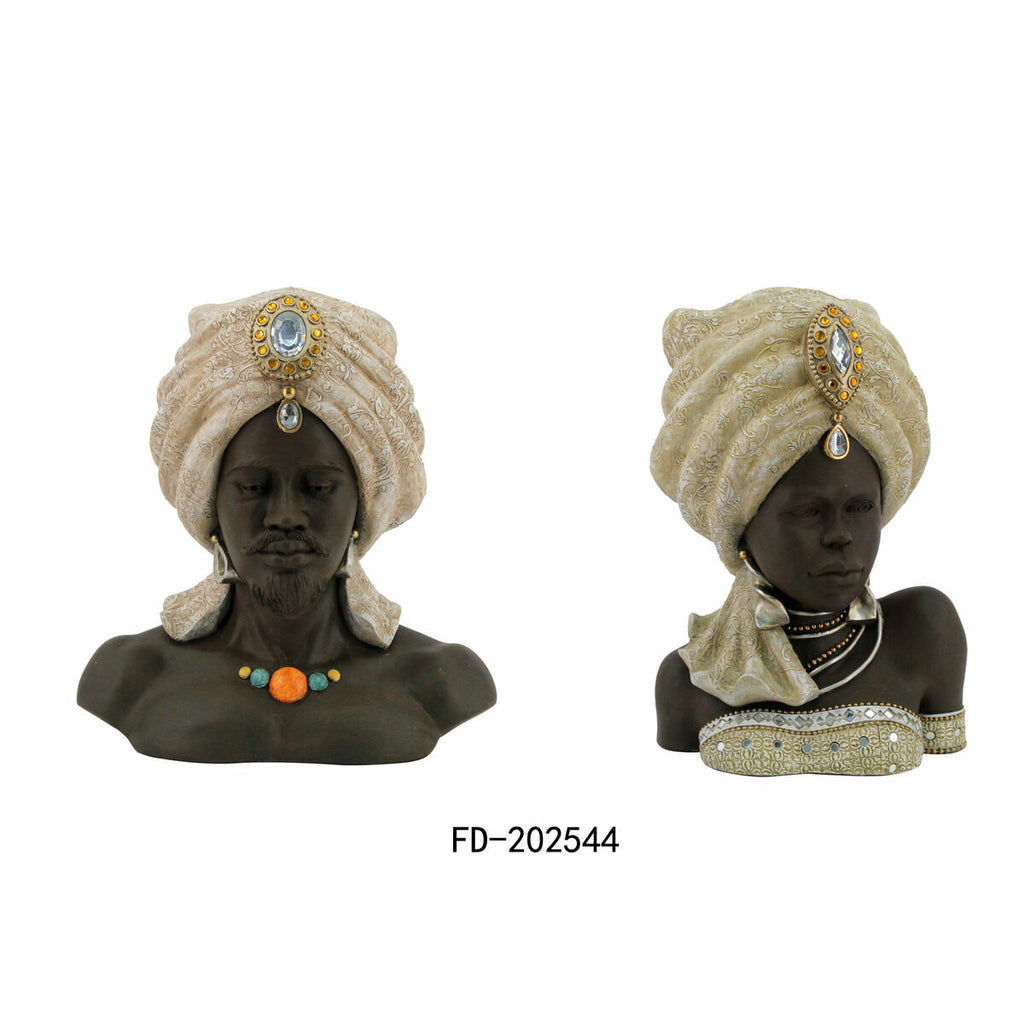 Figura Decorativa DKD Home Decor 32 x 22,5 x 35 cm Donna Africana (2 Unità)