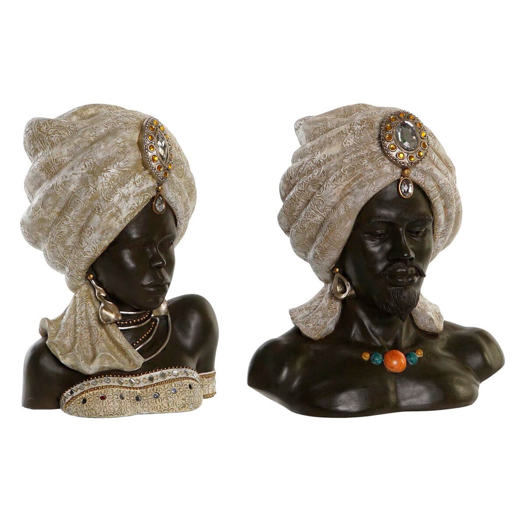Figura Decorativa DKD Home Decor 32 x 22,5 x 35 cm Donna Africana (2 Unità)
