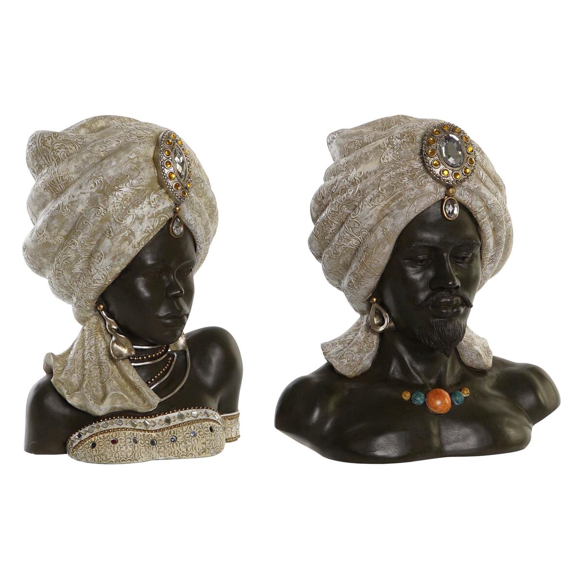 Figura Decorativa DKD Home Decor 32 x 22,5 x 35 cm Donna Africana (2 Unità)