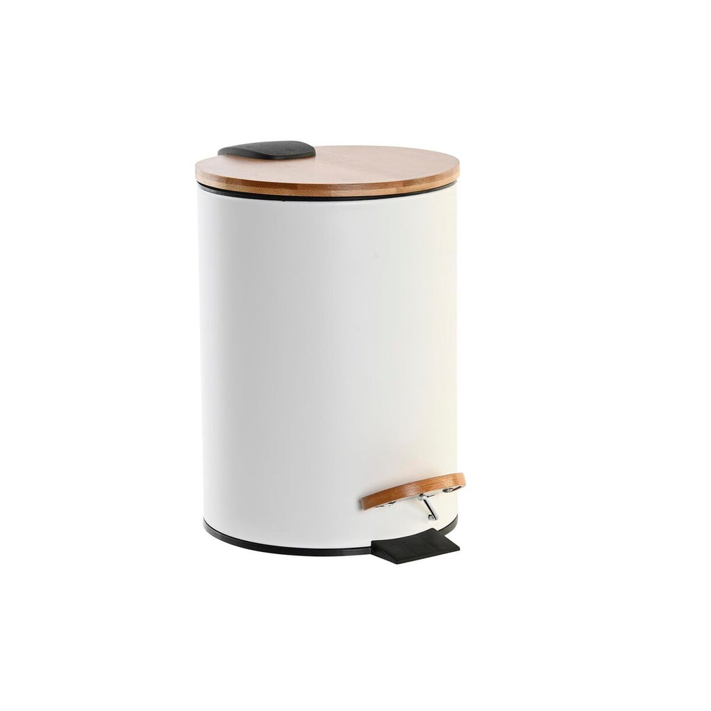 Pattumiera a Pedale DKD Home Decor Naturale Bianca 3 L