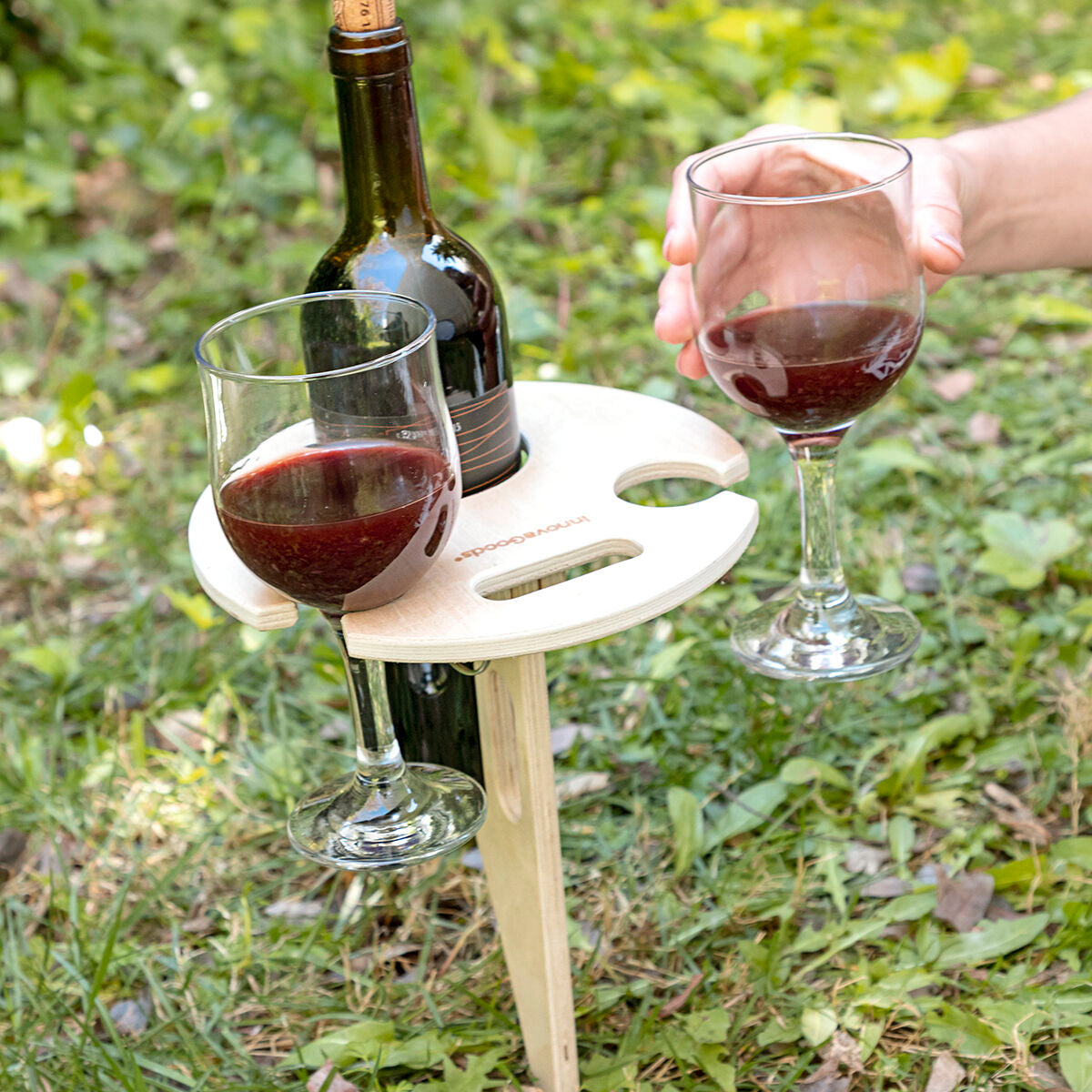 Tavolino Pieghevole e Portatile per Vino da Esterno Winnek InnovaGoods