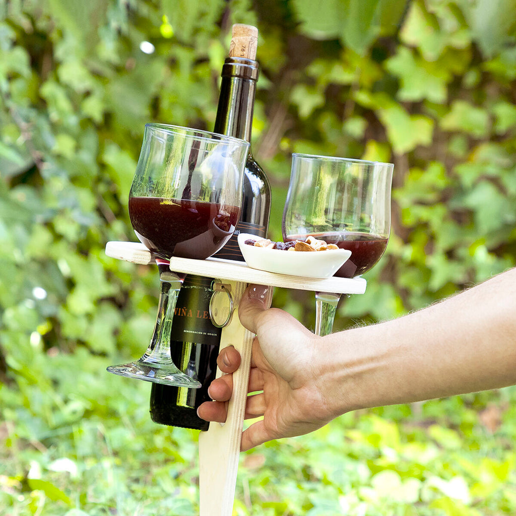 Tavolino Pieghevole e Portatile per Vino da Esterno Winnek InnovaGoods
