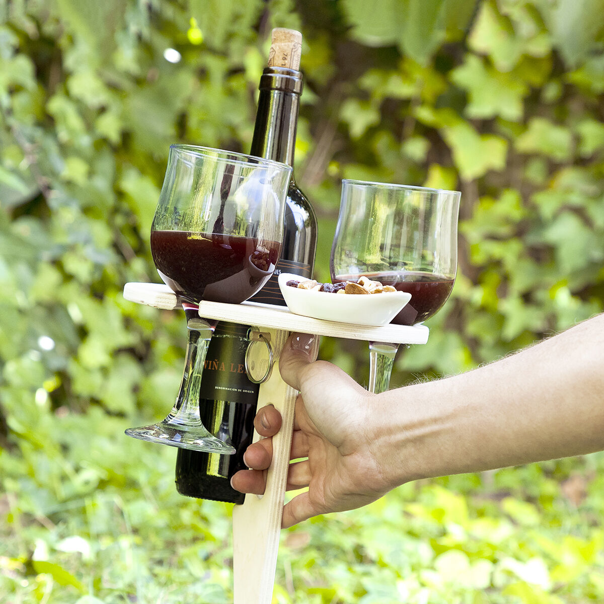 Tavolino Pieghevole e Portatile per Vino da Esterno Winnek InnovaGoods