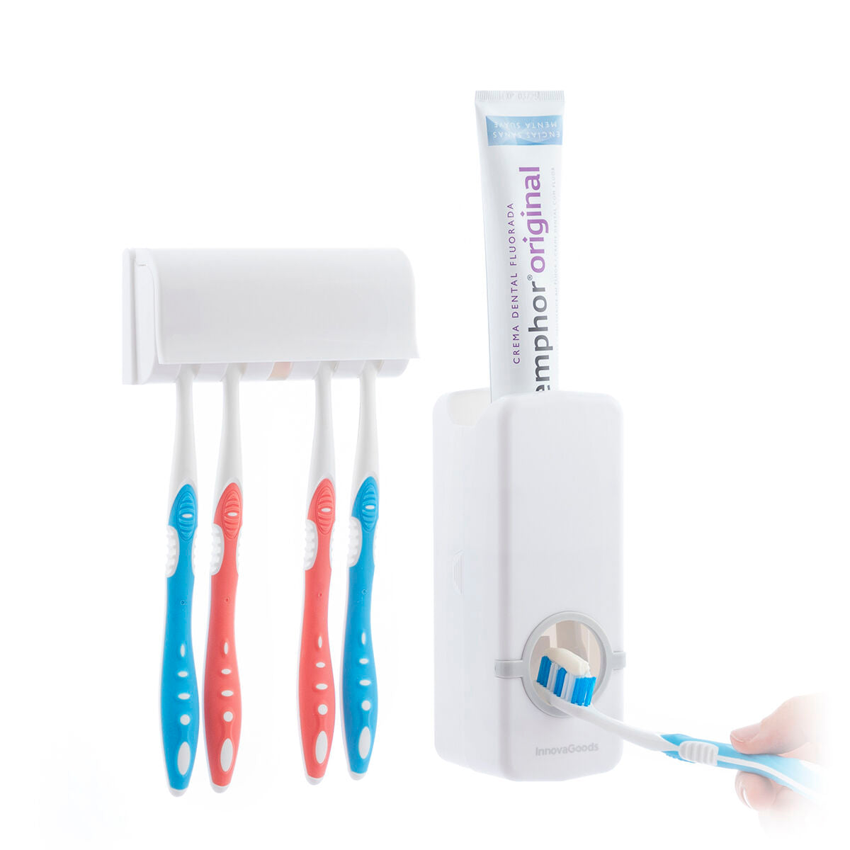 Dispenser e Portaspazzolini per Dentifricio InnovaGoods Diseeth
