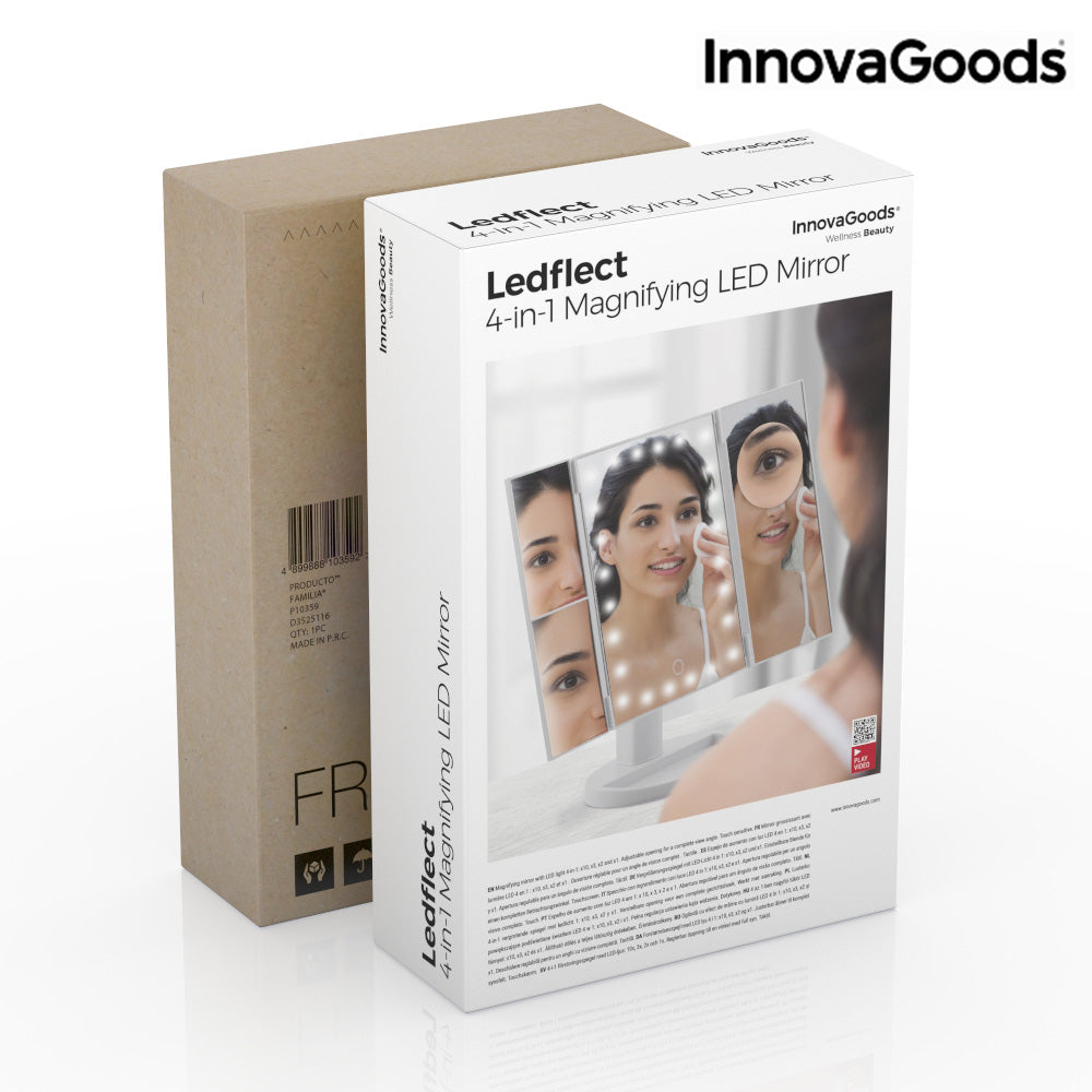 Specchio Ingranditore con LED 4-in-1 InnovaGoods Ledflect